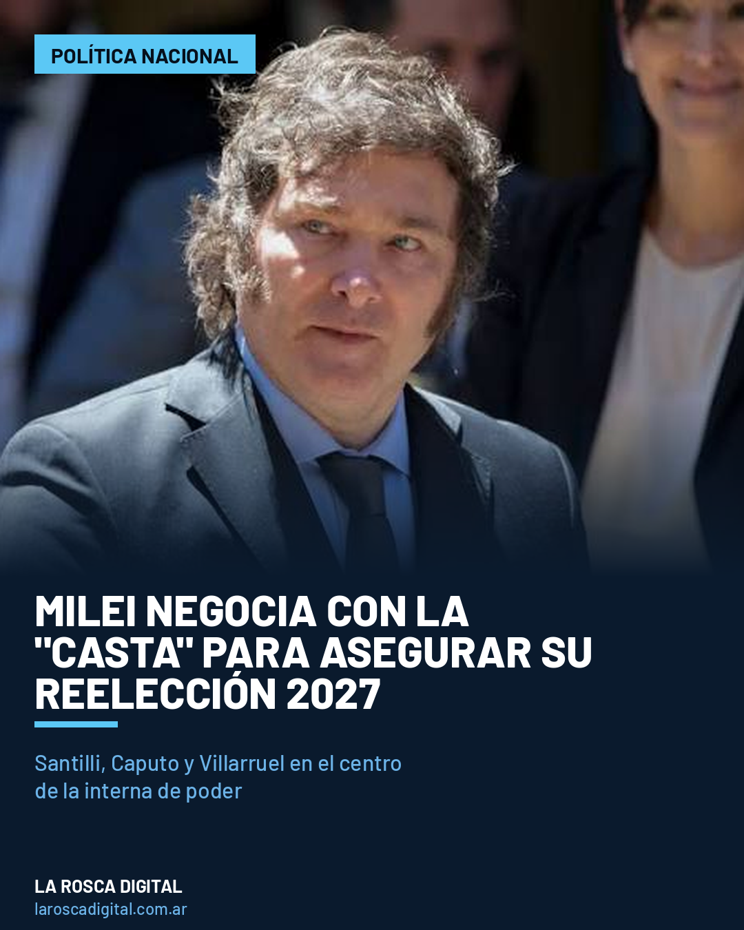 Javier Milei en un acto oficial, en medio de la reforma política y la interna de poder