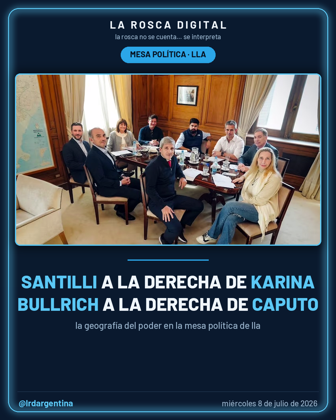 santilli a la derecha de karina y bullrich a la derecha de caputo: la geografía del poder en la mesa política de lla